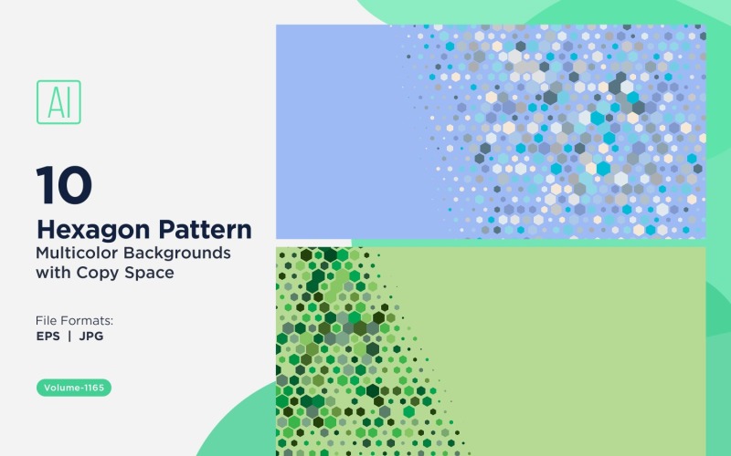 Fondo con patrón versátil de hexágonos coloridos de varios tamaños 1165