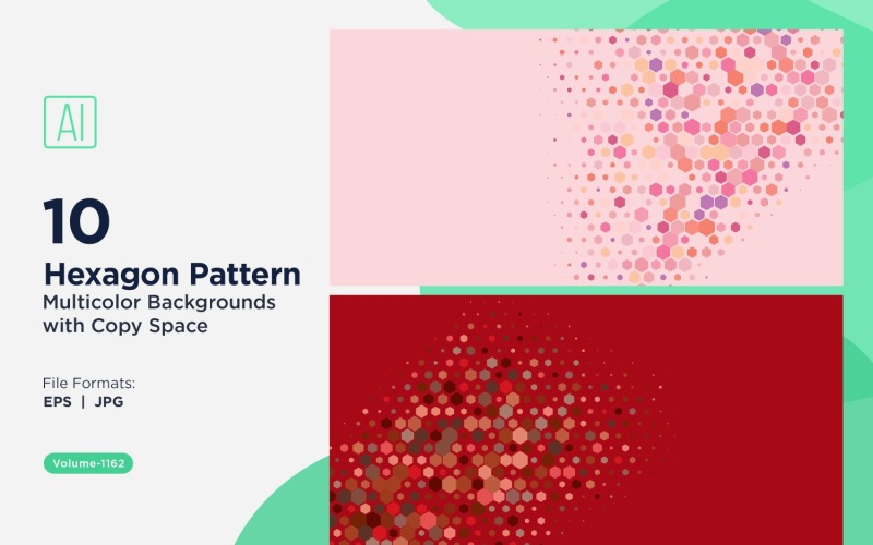 Hexagone coloré de différentes tailles, motif de fond polyvalent 1162