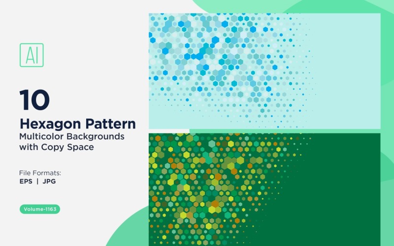 Hexagone coloré de différentes tailles, motif de fond polyvalent 1163