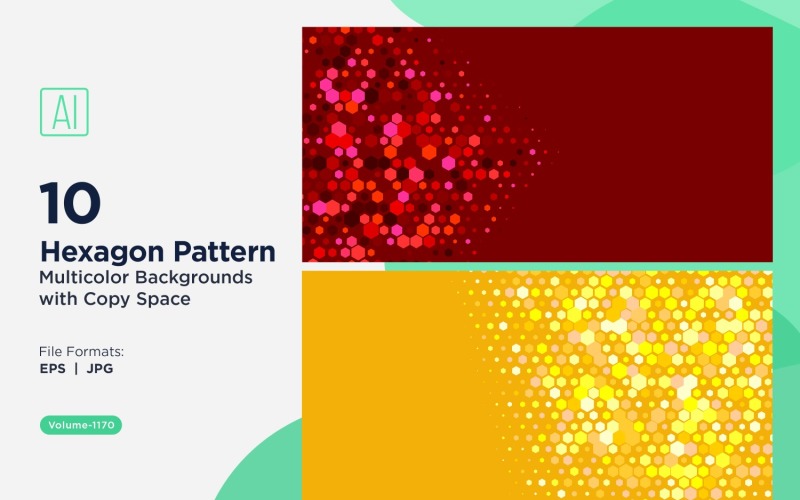 Hexagone coloré de différentes tailles, motif de fond polyvalent 1170