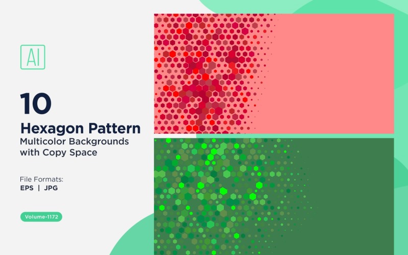 Hexagone coloré de différentes tailles, motif de fond polyvalent 1172