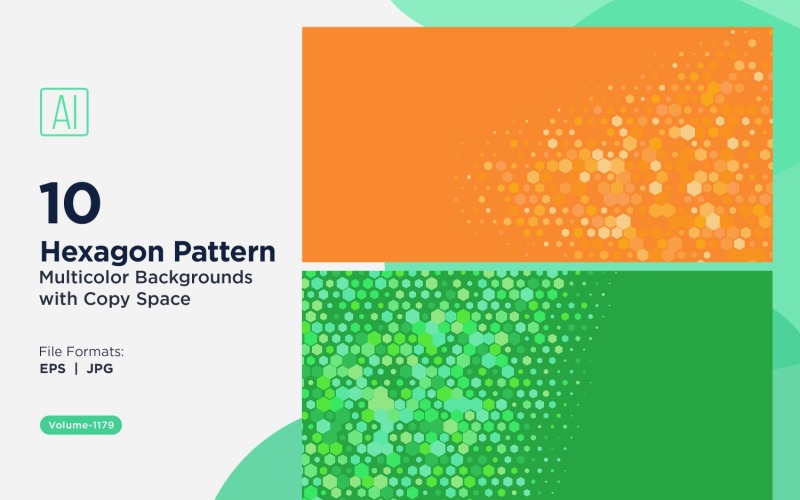 Hexagone coloré de différentes tailles, motif de fond polyvalent 1179