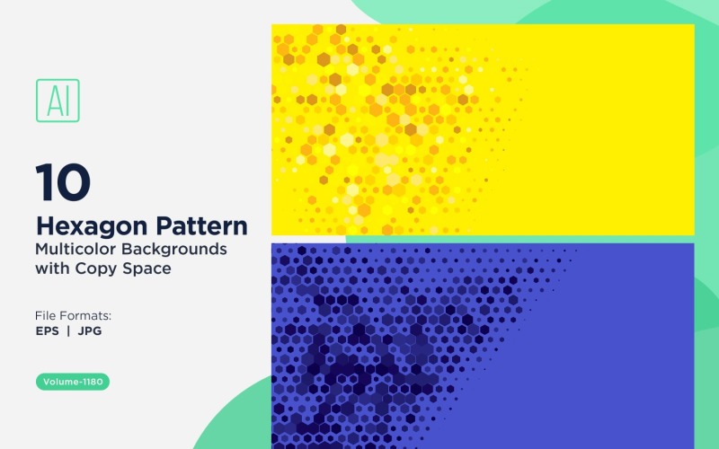 Hexagone coloré de différentes tailles, motif de fond polyvalent 1180