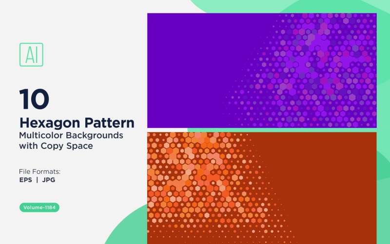 Hexagone coloré de différentes tailles, motif de fond polyvalent 1184