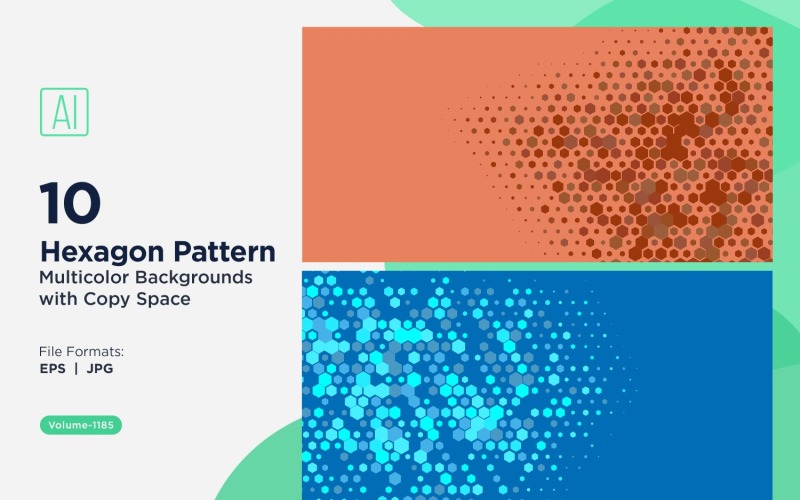 Hexagone coloré de différentes tailles, motif de fond polyvalent 1185