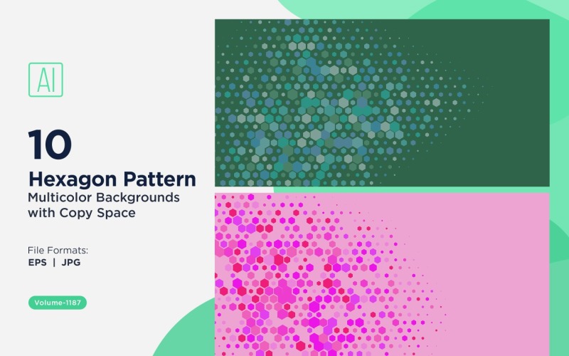 Hexagone coloré de différentes tailles, motif de fond polyvalent 1187
