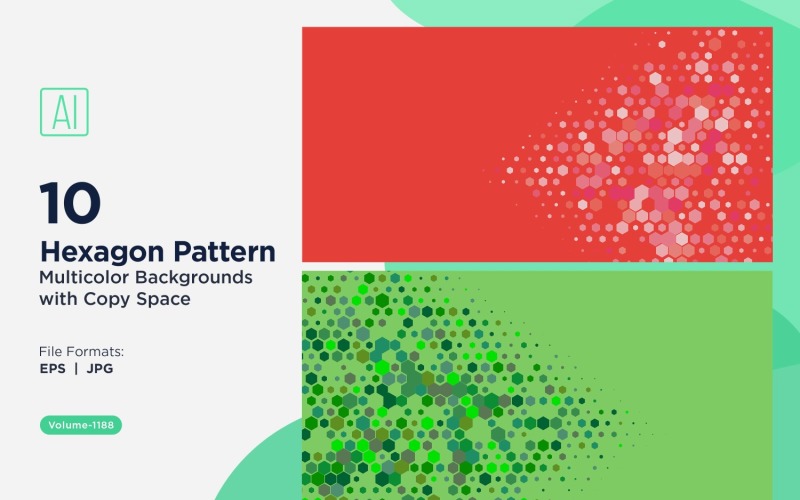 Hexagone coloré de différentes tailles, motif de fond polyvalent 1188