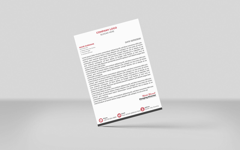 Modèle d'identité d'entreprise à en-tête nouveau