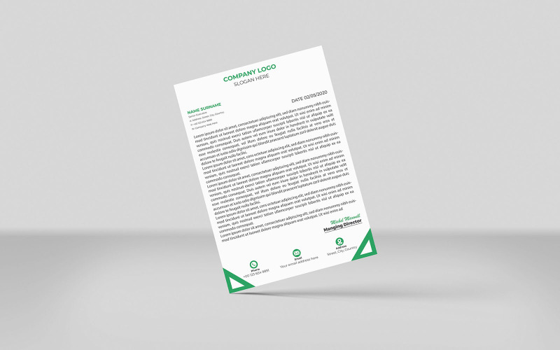 Modèle de papier à en-tête moderne pour entreprise