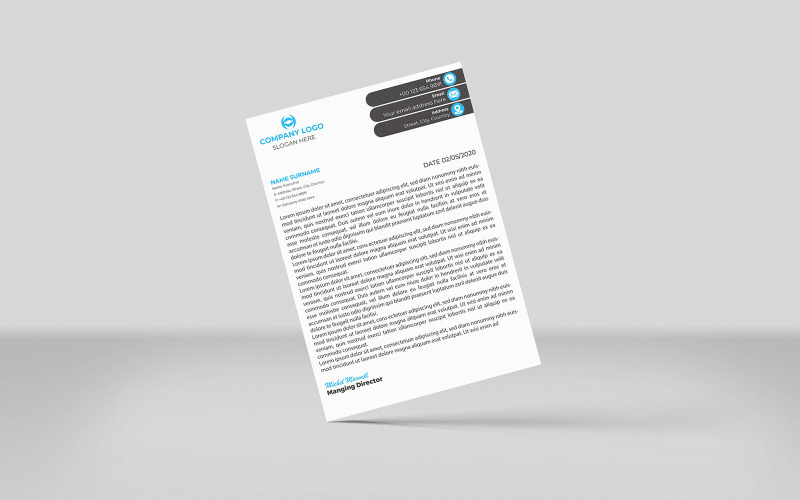 Nouveau design minimaliste de papier à en-tête