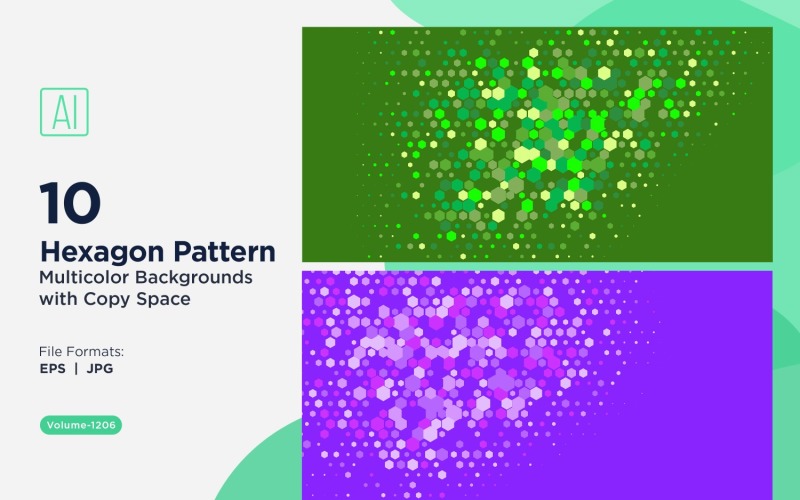 Esagono colorato di varie dimensioni Versatile modello di sfondo 1206