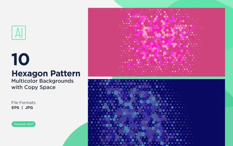 Esagono colorato di varie dimensioni Versatile modello di sfondo 1207