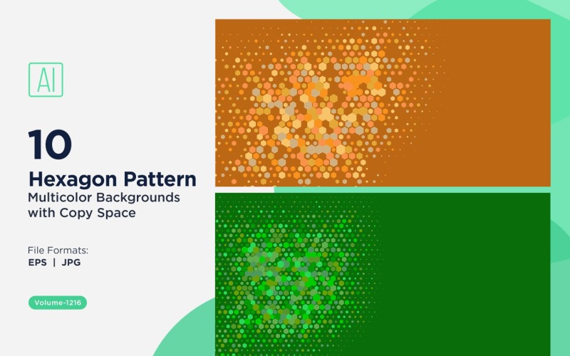 Esagono colorato di varie dimensioni Versatile modello di sfondo 1216