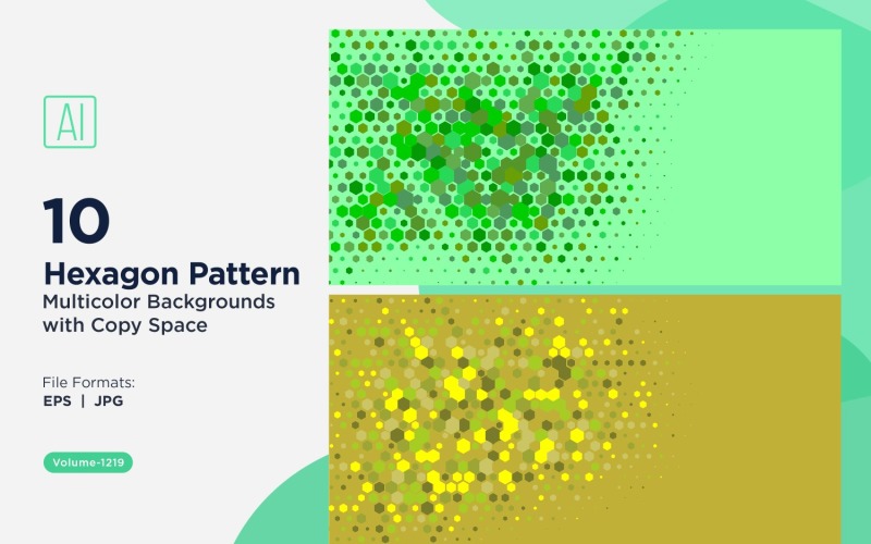 Esagono colorato di varie dimensioni Versatile modello di sfondo 1219