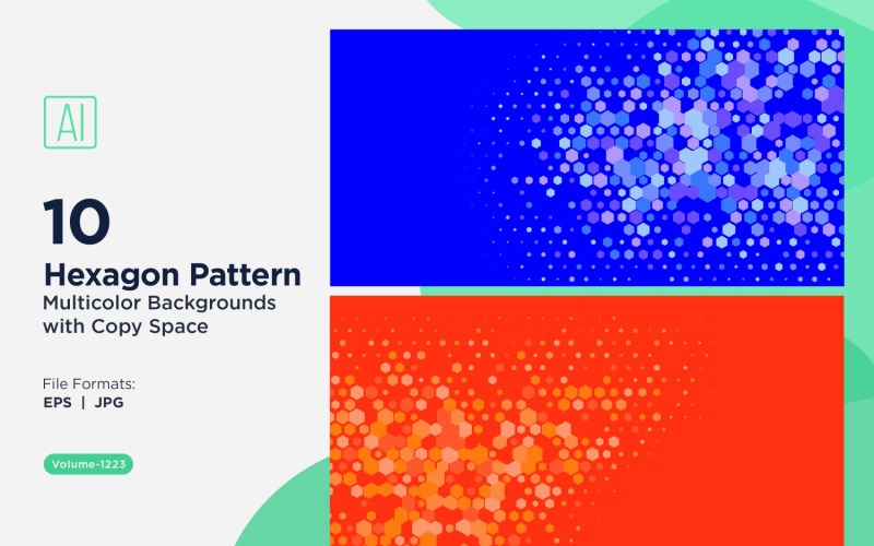 Esagono colorato di varie dimensioni Versatile modello di sfondo 1223