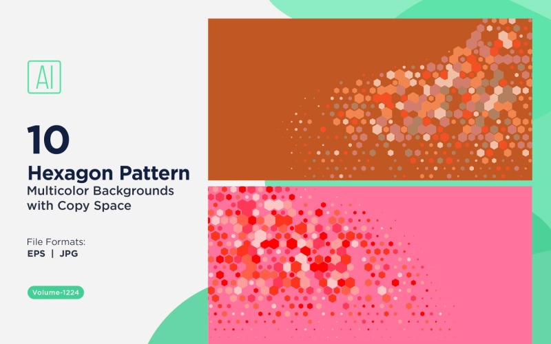 Esagono colorato di varie dimensioni Versatile modello di sfondo 1224