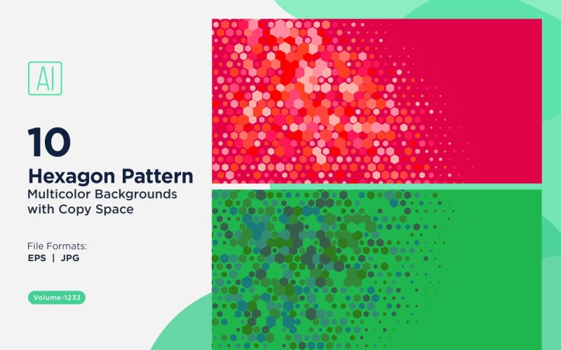 Esagono colorato di varie dimensioni Versatile modello di sfondo 1233