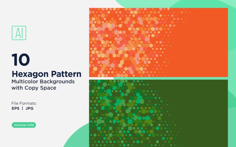 Esagono colorato di varie dimensioni Versatile modello di sfondo 1236