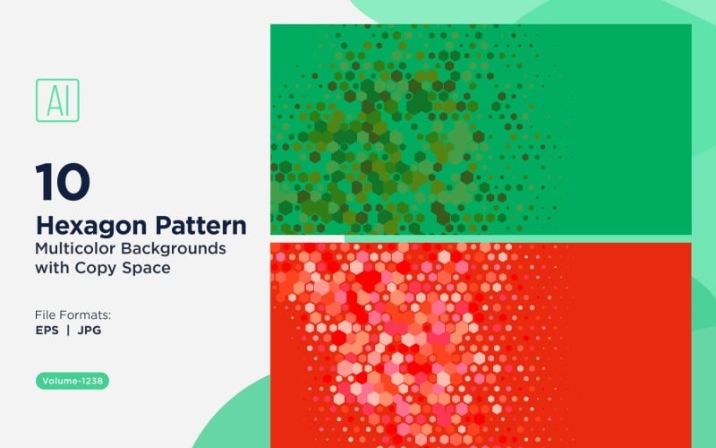 Esagono colorato di varie dimensioni Versatile modello di sfondo 1238