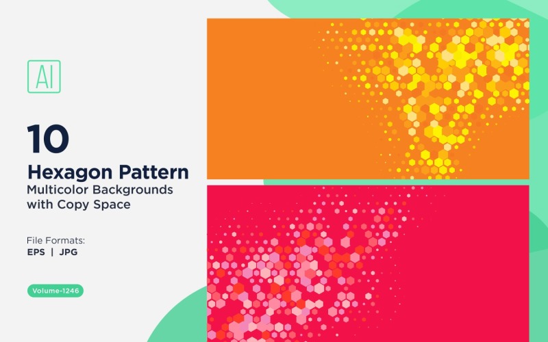 Esagono colorato di varie dimensioni Versatile modello di sfondo 1246
