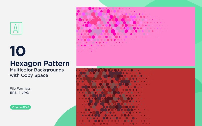 Esagono colorato di varie dimensioni Versatile modello di sfondo 1249