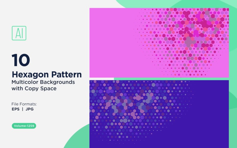 Esagono colorato di varie dimensioni Versatile modello di sfondo 1259