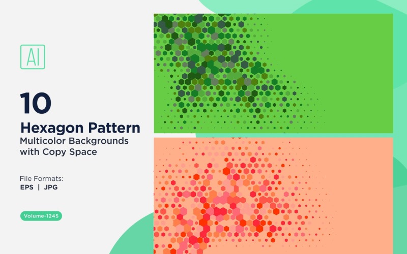 各种尺寸的彩色六边形多功能图案背景 1245