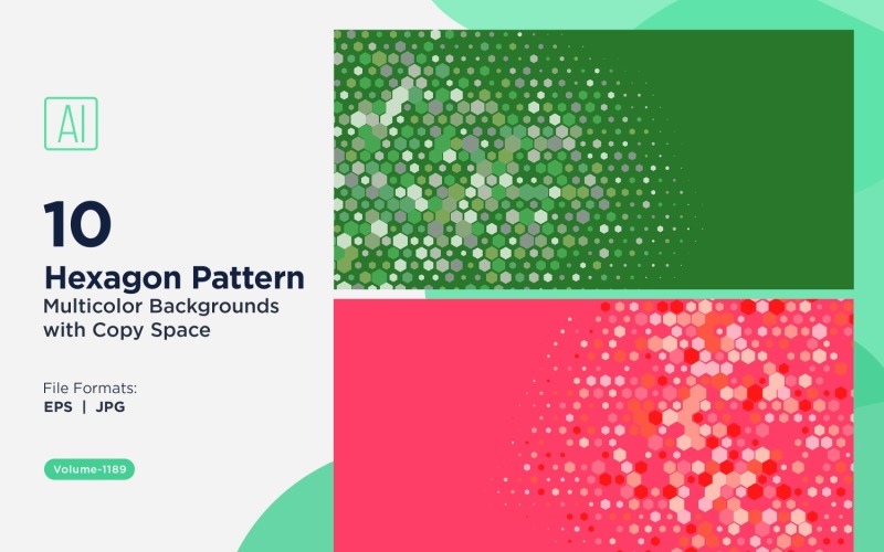 Hexagone coloré de différentes tailles, motif de fond polyvalent 1189