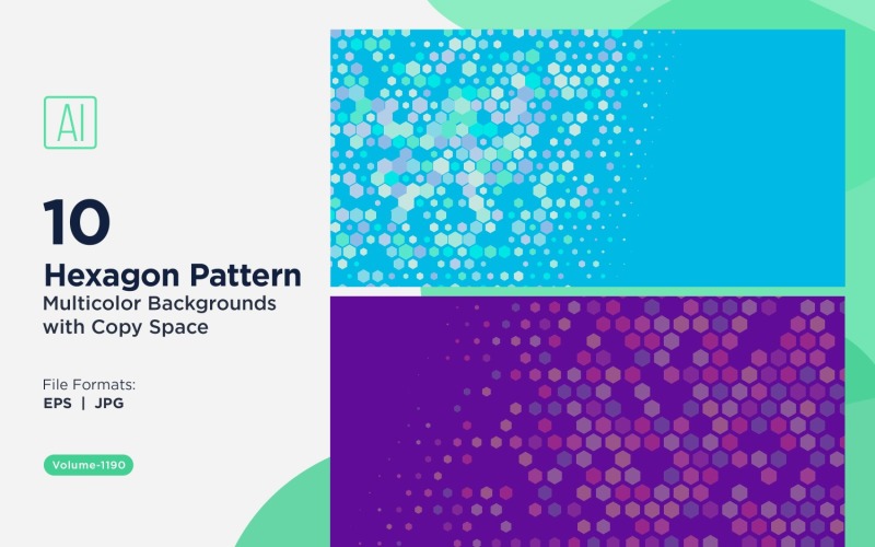Hexagone coloré de différentes tailles, motif de fond polyvalent 1190