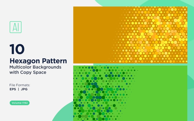 Hexagone coloré de différentes tailles, motif de fond polyvalent 1192