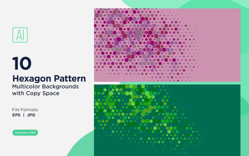 Hexagone coloré de différentes tailles, motif de fond polyvalent 1194