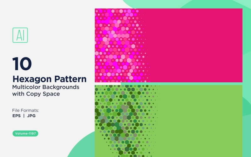 Hexagone coloré de différentes tailles, motif de fond polyvalent 1197