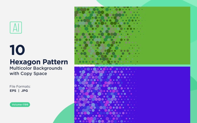 Hexagone coloré de différentes tailles, motif de fond polyvalent 1199