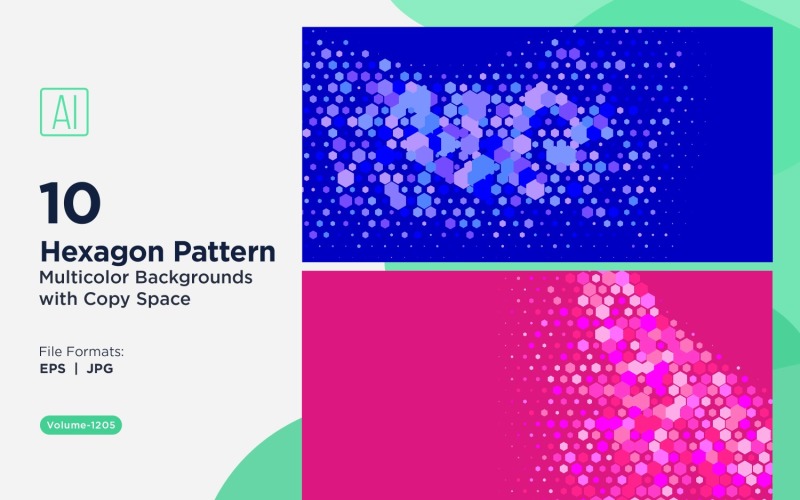 Hexagone coloré de différentes tailles, motif de fond polyvalent 1205