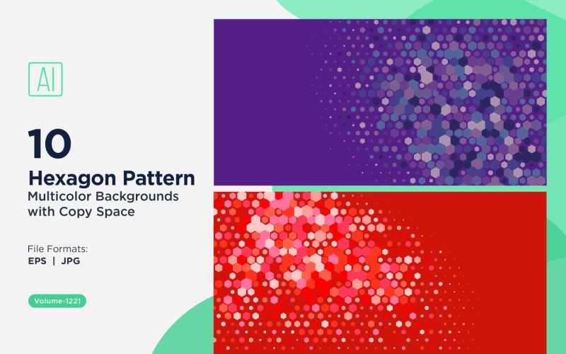Hexagone coloré de différentes tailles, motif de fond polyvalent 1221