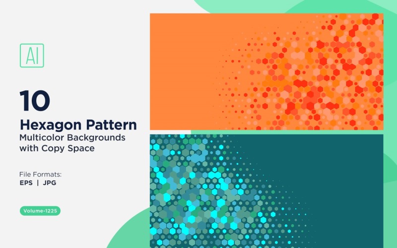 Hexagone coloré de différentes tailles, motif de fond polyvalent 1225