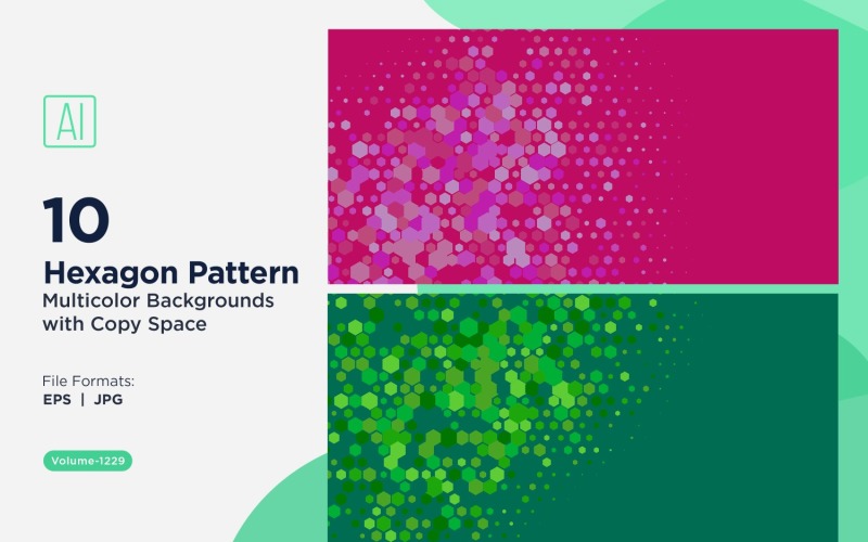 Hexagone coloré de différentes tailles, motif de fond polyvalent 1229
