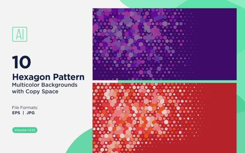 Hexagone coloré de différentes tailles, motif de fond polyvalent 1232