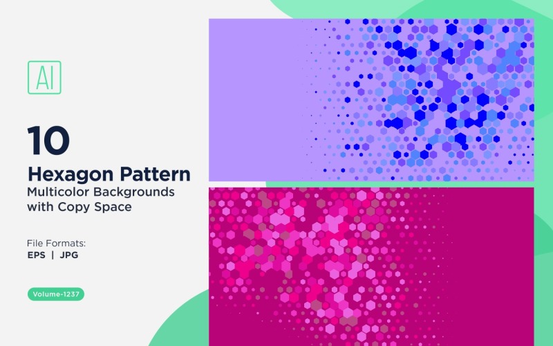 Hexagone coloré de différentes tailles, motif de fond polyvalent 1237