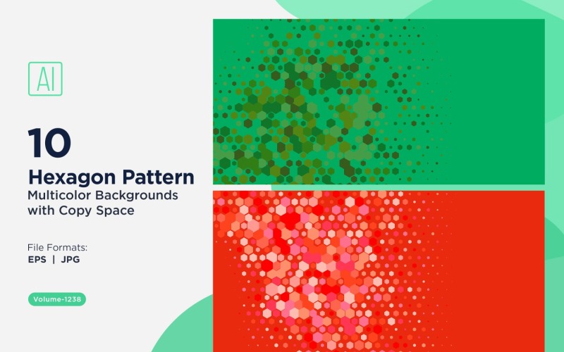 Hexagone coloré de différentes tailles, motif de fond polyvalent 1238