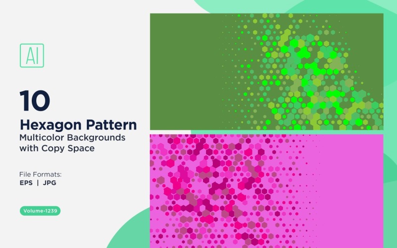 Hexagone coloré de différentes tailles, motif de fond polyvalent 1239