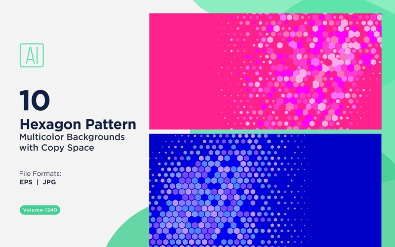 Hexagone coloré de différentes tailles, motif de fond polyvalent 1240