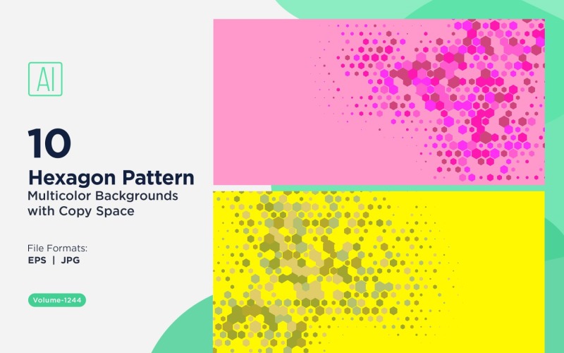 Hexagone coloré de différentes tailles, motif de fond polyvalent 1244