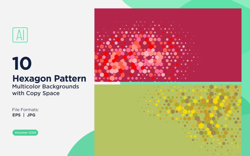 Hexagone coloré de différentes tailles, motif de fond polyvalent 1250