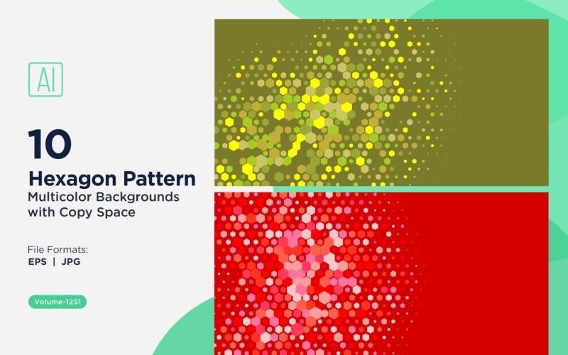 Hexagone coloré de différentes tailles, motif de fond polyvalent 1251