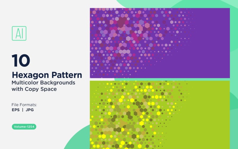 Hexagone coloré de différentes tailles, motif de fond polyvalent 1254