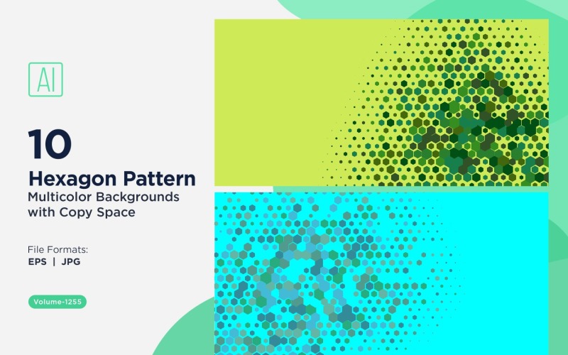 Hexagone coloré de différentes tailles, motif de fond polyvalent 1255