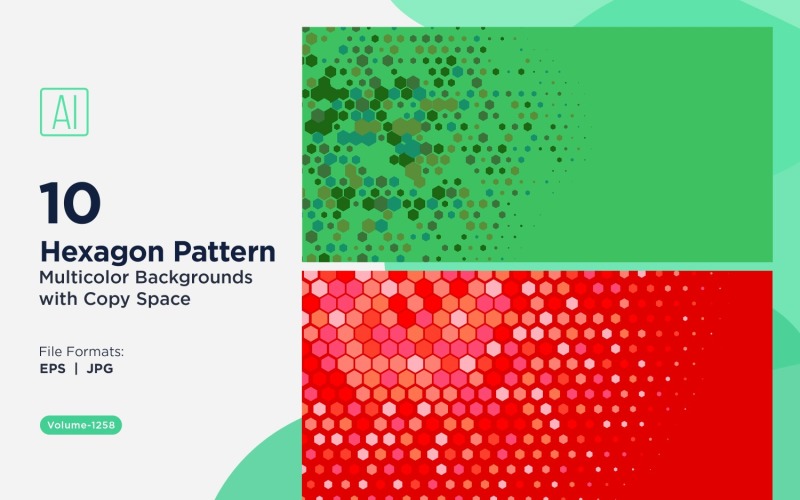 Hexagone coloré de différentes tailles, motif de fond polyvalent 1258