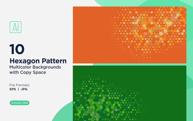 Hexagone coloré de différentes tailles, motif de fond polyvalent 1260