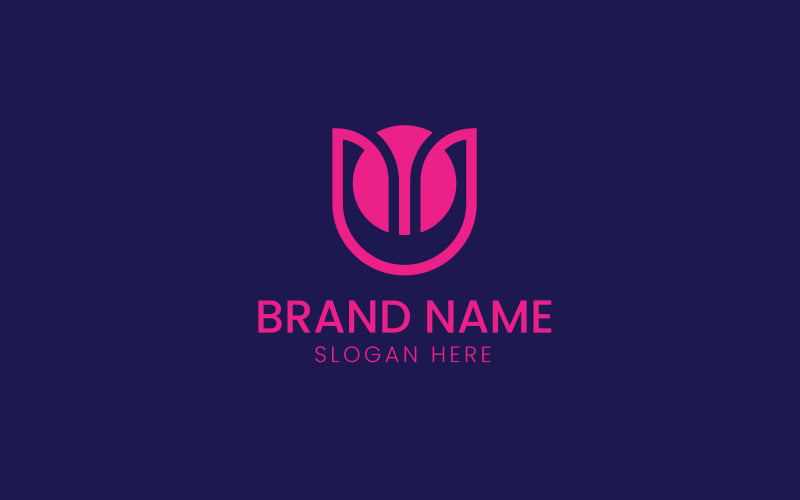 Tulpan blomma vektor logo-09-376